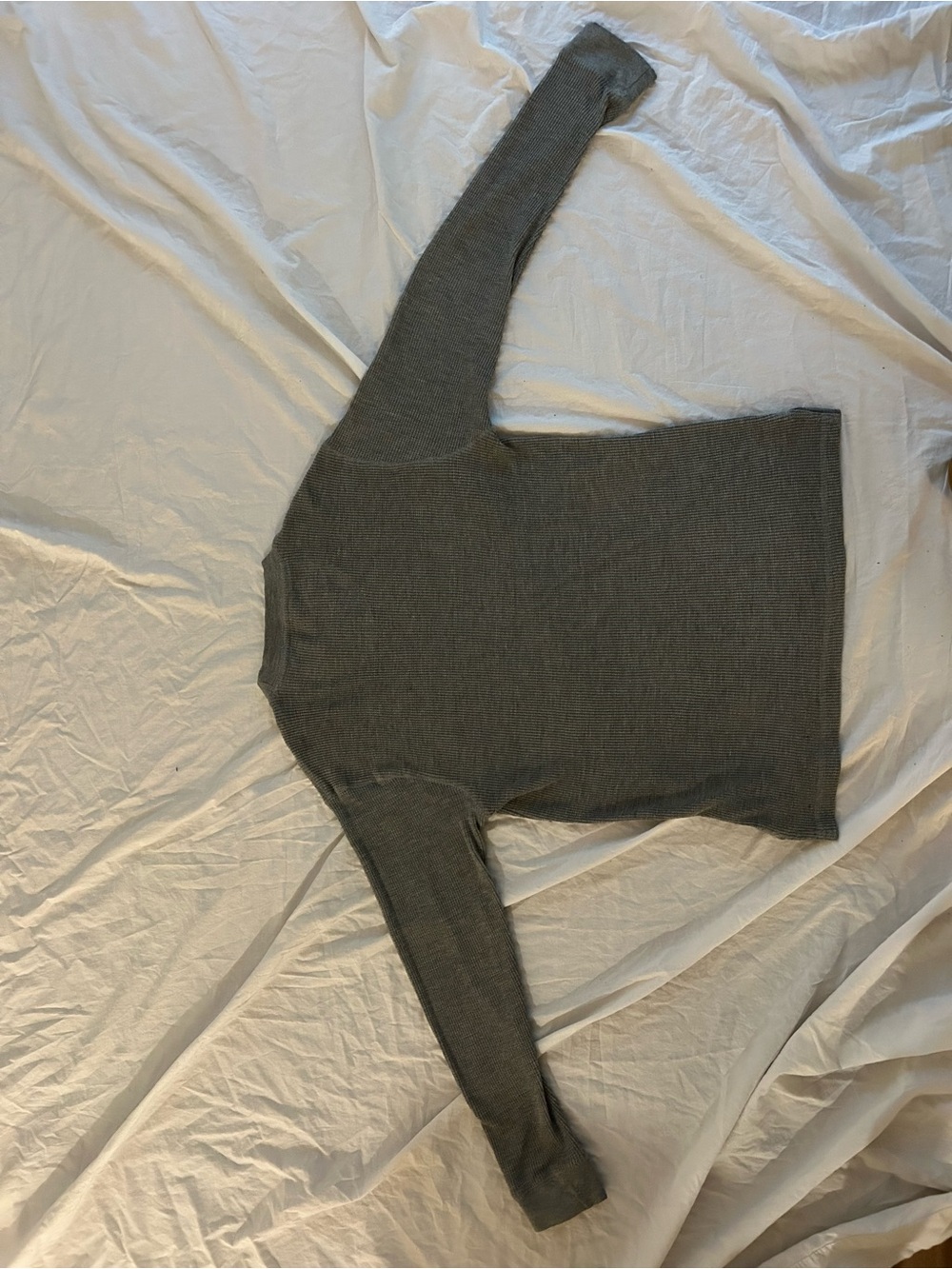 Preswick & Moore Heather Gray Ribbed Crew Sweatshirt - Picture 12 of 13
